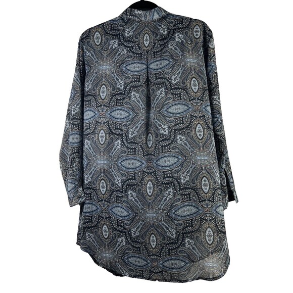 J. Jill Blouse Women's Size Small Paisley Tunic Mandala Long Sleeve Blouse - Picture 5 of 13